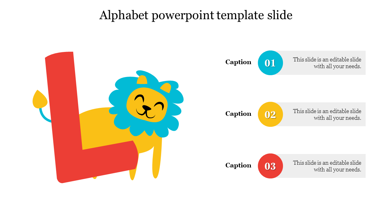 Alphabet PowerPoint Template Slide For Presentation